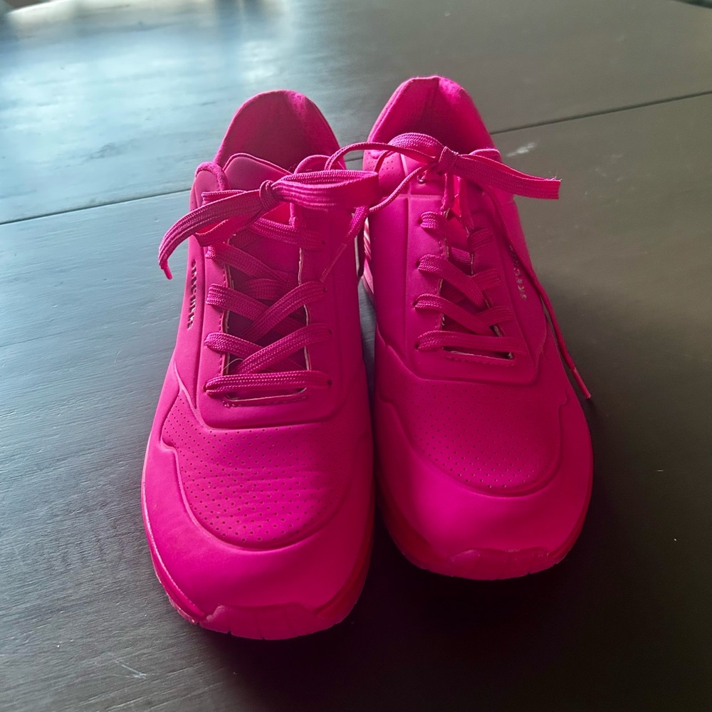 Skechers Street Uno Stand On Air Fuscia Pink Sneakers Womens size 11